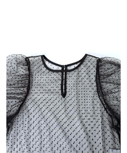 :ETHROF(イーサオブ)の「DOTTULLE PUFF SLEEVE TOPS(シャツ/ブラウス・レディース・ブラック・FREE)」の12枚目の写真