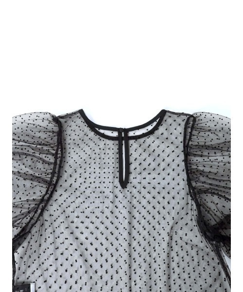 :ETHROF(イーサオブ)の「DOTTULLE PUFF SLEEVE TOPS(シャツ/ブラウス・レディース・ブラック・FREE)」の13枚目の写真