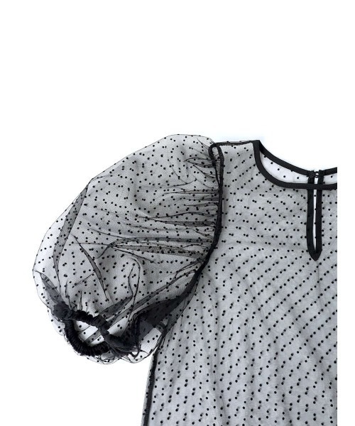 :ETHROF(イーサオブ)の「DOTTULLE PUFF SLEEVE TOPS(シャツ/ブラウス・レディース・ブラック・FREE)」の14枚目の写真