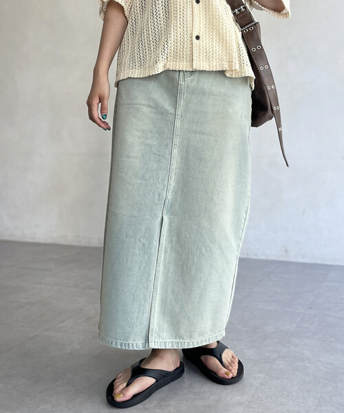 CPCM（シーピーシーエム）の「オーバーダイデニムナロースカート（スカート・レディース・ブラック/サックスブルー/ブルー・MEDIUM/LARGE）」の3枚目の写真