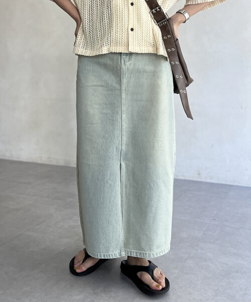 CPCM（シーピーシーエム）の「オーバーダイデニムナロースカート（スカート・レディース・ブラック/サックスブルー/ブルー・MEDIUM/LARGE）」の11枚目の写真