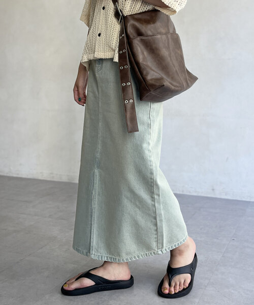 CPCM（シーピーシーエム）の「オーバーダイデニムナロースカート（スカート・レディース・ブラック/サックスブルー/ブルー・MEDIUM/LARGE）」の10枚目の写真