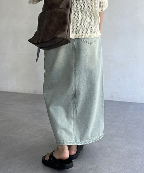 CPCM（シーピーシーエム）の「オーバーダイデニムナロースカート（スカート・レディース・ブラック/サックスブルー/ブルー・MEDIUM/LARGE）」の9枚目の写真