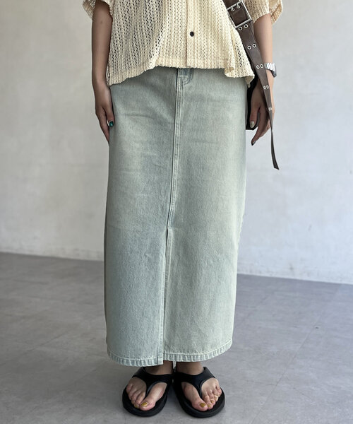 CPCM（シーピーシーエム）の「オーバーダイデニムナロースカート（スカート・レディース・ブラック/サックスブルー/ブルー・MEDIUM/LARGE）」の7枚目の写真