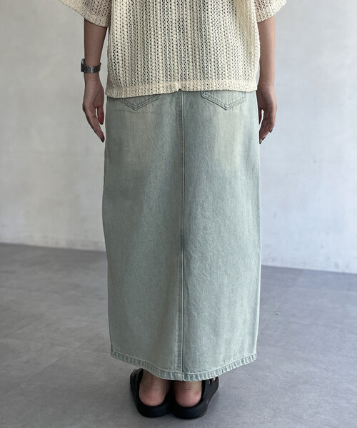 CPCM（シーピーシーエム）の「オーバーダイデニムナロースカート（スカート・レディース・ブラック/サックスブルー/ブルー・MEDIUM/LARGE）」の6枚目の写真