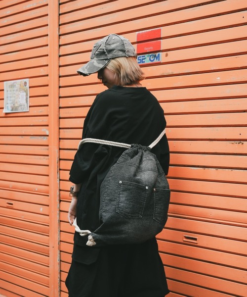 セール】DEVICE ウォッシュ デニム リュック ナップサック ボディ