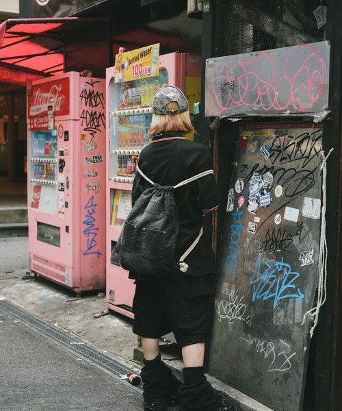 DEVICE（デバイス）の「DEVICE ウォッシュ デニム リュック ナップサック ボディバッグ（バックパック/リュック・レディース・ブラック/ブラック系その他・FREE）」の21枚目の写真