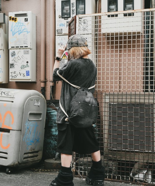 DEVICE（デバイス）の「DEVICE ウォッシュ デニム リュック ナップサック ボディバッグ（バックパック/リュック・レディース・ブラック/ブラック系その他・FREE）」の15枚目の写真