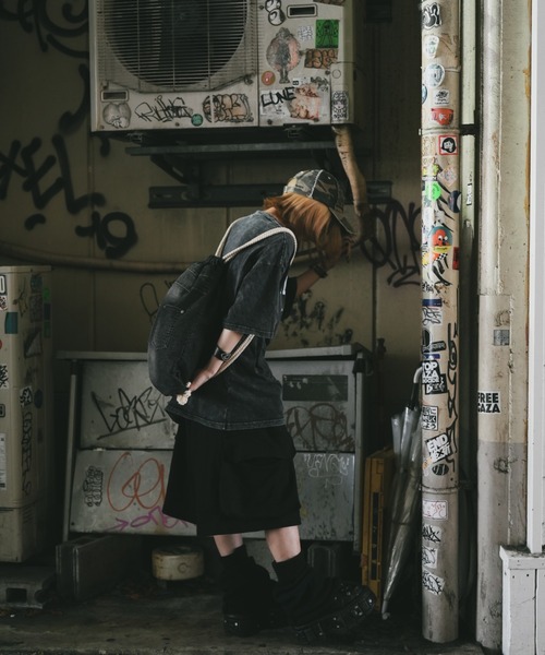 DEVICE（デバイス）の「DEVICE ウォッシュ デニム リュック ナップサック ボディバッグ（バックパック/リュック・レディース・ブラック/ブラック系その他・FREE）」の11枚目の写真