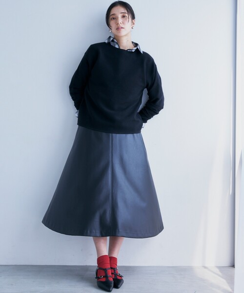 THE SHOP TK （ザ ショップ ティーケー ）の「◆【体形カバー/毛玉になりにくい/蓄熱性】美人ガーターニット/洗える（ニット/セーター・レディース・ブルーグリーン/ブラック/ボルドー/ホワイト系5/ナチュラル・13/12/14/11）」の9枚目の写真