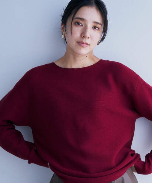 THE SHOP TK （ザ ショップ ティーケー ）の「◆【体形カバー/毛玉になりにくい/蓄熱性】美人ガーターニット/洗える（ニット/セーター・レディース・ブルーグリーン/ブラック/ボルドー/ホワイト系5/ナチュラル・13/12/14/11）」の10枚目の写真