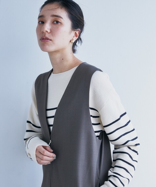 THE SHOP TK （ザ ショップ ティーケー ）の「◆【体形カバー/毛玉になりにくい/蓄熱性】美人ガーターニット/洗える（ニット/セーター・レディース・ブルーグリーン/ブラック/ボルドー/ホワイト系5/ナチュラル・13/12/14/11）」の13枚目の写真