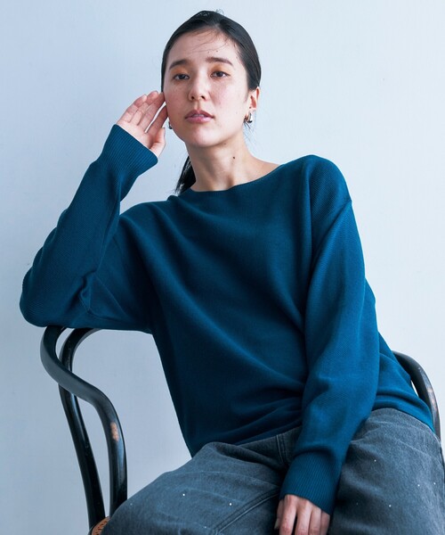 THE SHOP TK （ザ ショップ ティーケー ）の「◆【体形カバー/毛玉になりにくい/蓄熱性】美人ガーターニット/洗える（ニット/セーター・レディース・ブルーグリーン/ブラック/ボルドー/ホワイト系5/ナチュラル・13/12/14/11）」の17枚目の写真