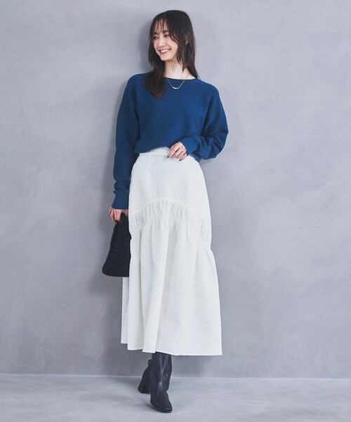 THE SHOP TK （ザ ショップ ティーケー ）の「◆【体形カバー/毛玉になりにくい/蓄熱性】美人ガーターニット/洗える（ニット/セーター・レディース・ブルーグリーン/ブラック/ボルドー/ホワイト系5/ナチュラル・13/12/14/11）」の21枚目の写真