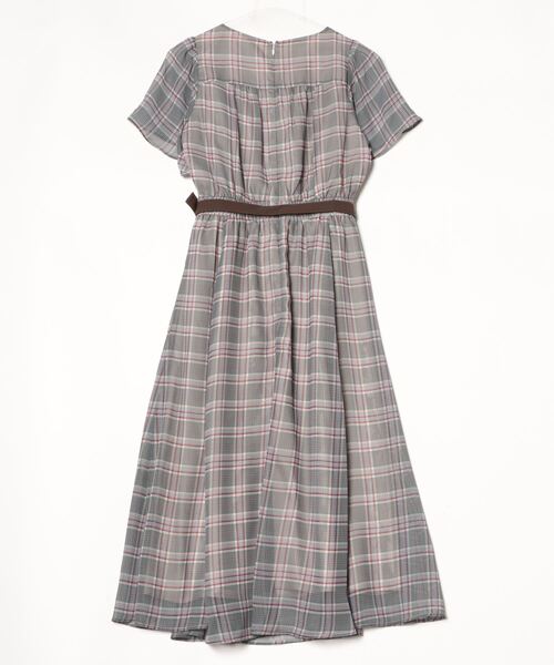 LAISSE PASSE（レッセパッセ）の「チェックプリントミディワンピース（ワンピース・レディース・ベージュ/ブラック・SMALL/MEDIUM）」の11枚目の写真