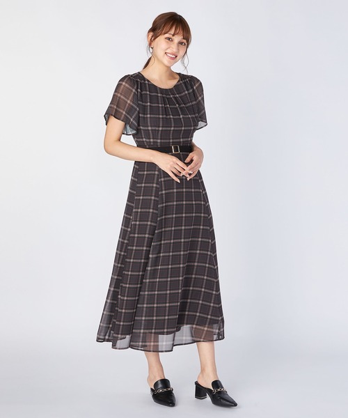 LAISSE PASSE（レッセパッセ）の「チェックプリントミディワンピース