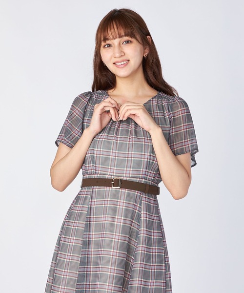 LAISSE PASSE（レッセパッセ）の「チェックプリントミディワンピース