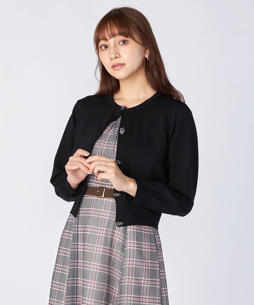 LAISSE PASSE（レッセパッセ）の「チェックプリントミディワンピース（ワンピース・レディース・ベージュ/ブラック・SMALL/MEDIUM）」の18枚目の写真