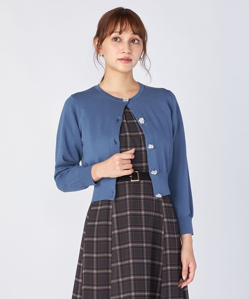 LAISSE PASSE（レッセパッセ）の「チェックプリントミディワンピース（ワンピース・レディース・ベージュ/ブラック・SMALL/MEDIUM）」の12枚目の写真