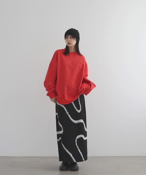 LIAN(リアン)の「ラインジャガードタイトスカート(スカート・レディース・アイボリー/ブラック/グレー・FREE)」の5枚目の写真