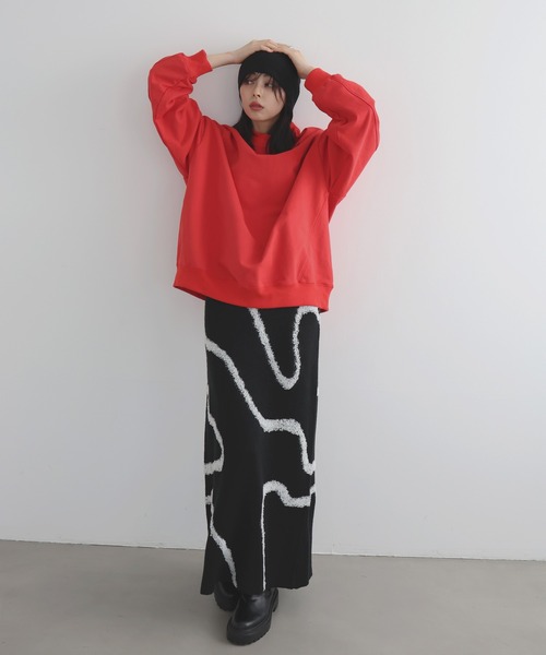 LIAN(リアン)の「ラインジャガードタイトスカート(スカート・レディース・アイボリー/ブラック/グレー・FREE)」の7枚目の写真