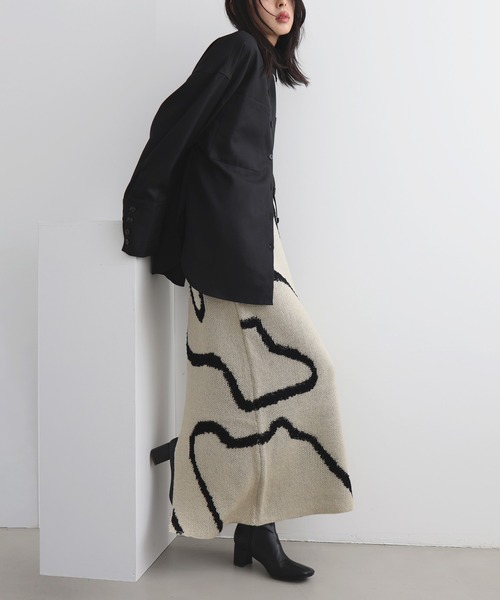 LIAN(リアン)の「ラインジャガードタイトスカート(スカート・レディース・アイボリー/ブラック/グレー・FREE)」の19枚目の写真