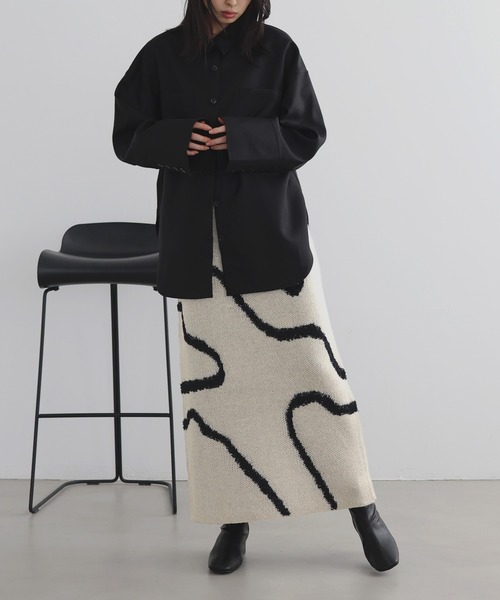 LIAN(リアン)の「ラインジャガードタイトスカート(スカート・レディース・アイボリー/ブラック/グレー・FREE)」の21枚目の写真