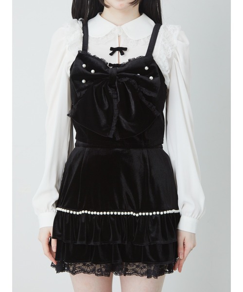 Ank Rouge（アンクルージュ）の「ベロアリボンビスチェ（シャツ/ブラウス・レディース・ブラック/ワイン/ホワイト・M）」の6枚目の写真