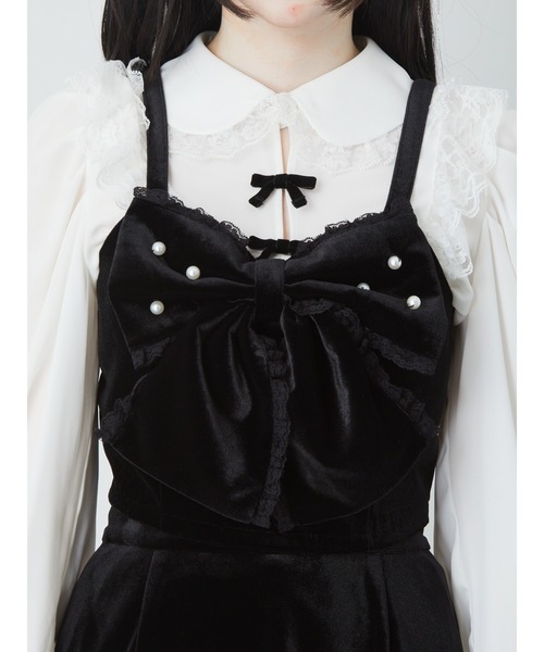 Ank Rouge（アンクルージュ）の「ベロアリボンビスチェ（シャツ/ブラウス・レディース・ブラック/ワイン/ホワイト・M）」の7枚目の写真