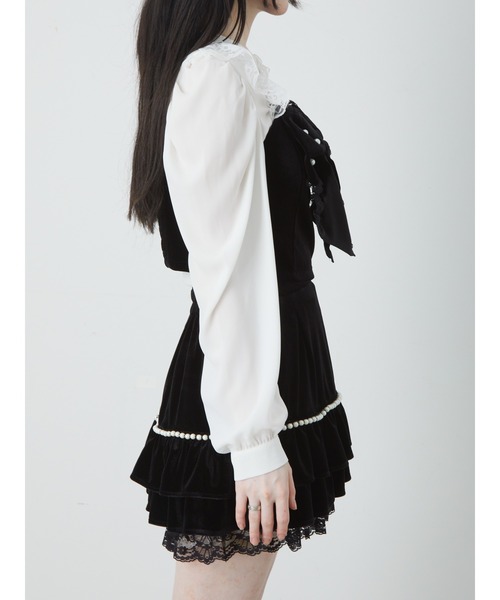 Ank Rouge（アンクルージュ）の「ベロアリボンビスチェ（シャツ/ブラウス・レディース・ブラック/ワイン/ホワイト・M）」の8枚目の写真