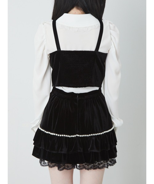 Ank Rouge（アンクルージュ）の「ベロアリボンビスチェ（シャツ/ブラウス・レディース・ブラック/ワイン/ホワイト・M）」の9枚目の写真