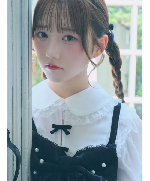 Ank Rouge（アンクルージュ）の「ベロアリボンビスチェ（シャツ/ブラウス・レディース・ブラック/ワイン/ホワイト・M）」の10枚目の写真