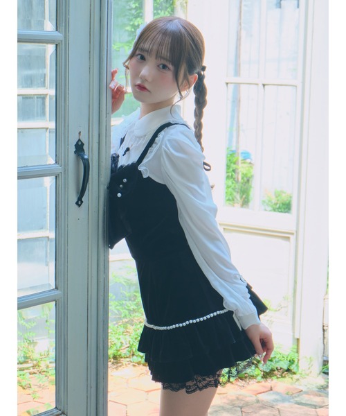 Ank Rouge（アンクルージュ）の「ベロアリボンビスチェ（シャツ/ブラウス・レディース・ブラック/ワイン/ホワイト・M）」の11枚目の写真