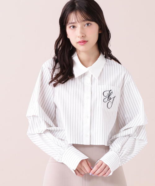 【セール】◇ボリューム袖ロゴ刺繍シャツ（シャツ/ブラウス）｜JILL by JILL STUART（ジルバイジルスチュアート）