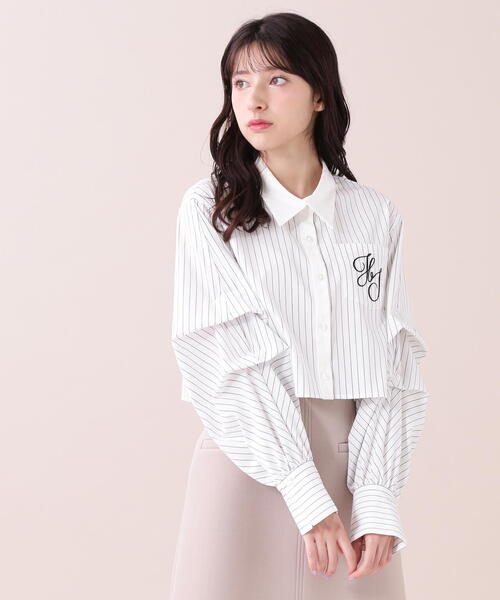 【セール】◇ボリューム袖ロゴ刺繍シャツ（シャツ/ブラウス）｜JILL by JILL STUART（ジルバイジルスチュアート）