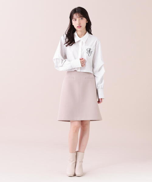 【セール】◇ボリューム袖ロゴ刺繍シャツ（シャツ/ブラウス）｜JILL by JILL STUART（ジルバイジルスチュアート）