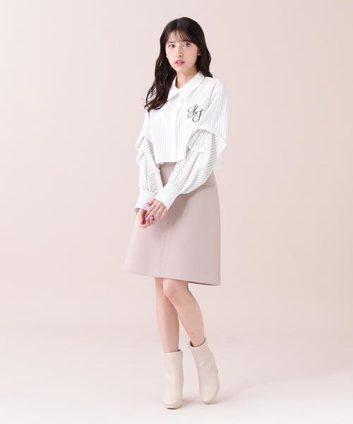 【セール】◇ボリューム袖ロゴ刺繍シャツ（シャツ/ブラウス）｜JILL by JILL STUART（ジルバイジルスチュアート）