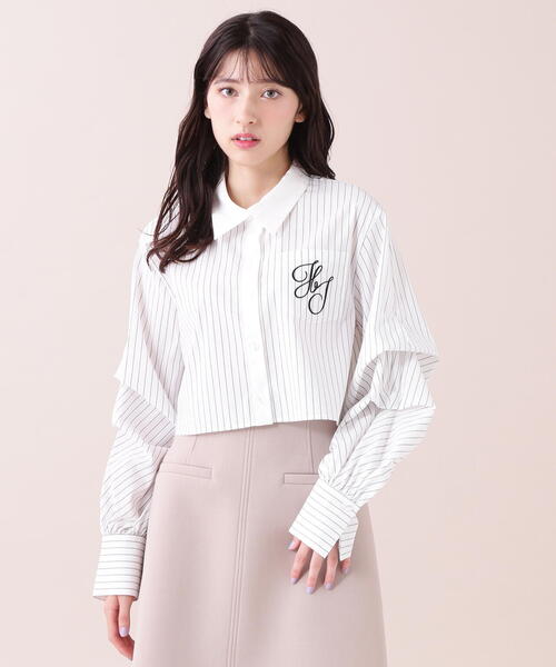 【セール】◇ボリューム袖ロゴ刺繍シャツ（シャツ/ブラウス）｜JILL by JILL STUART（ジルバイジルスチュアート）