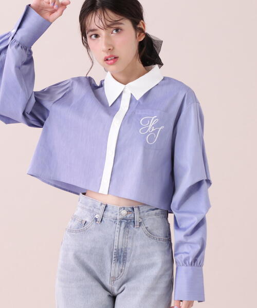 【セール】◇ボリューム袖ロゴ刺繍シャツ（シャツ/ブラウス）｜JILL by JILL STUART（ジルバイジルスチュアート）