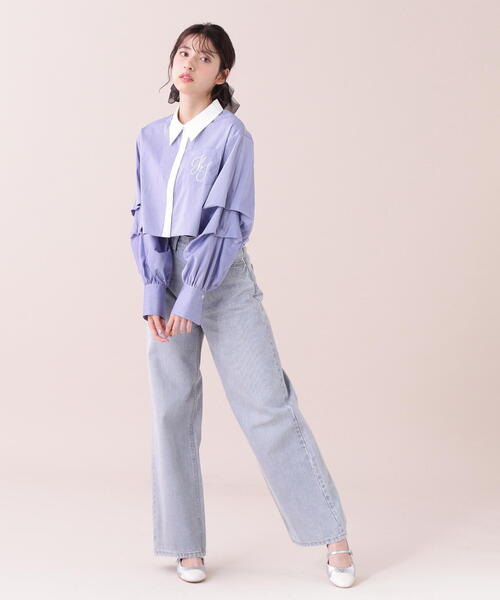 【セール】◇ボリューム袖ロゴ刺繍シャツ（シャツ/ブラウス）｜JILL by JILL STUART（ジルバイジルスチュアート）