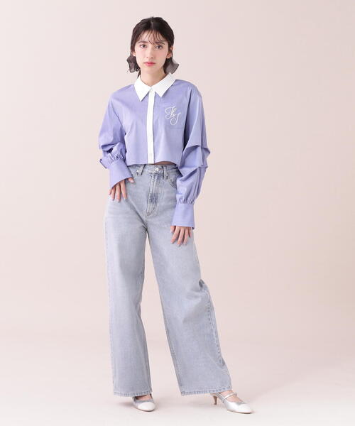 【セール】◇ボリューム袖ロゴ刺繍シャツ（シャツ/ブラウス）｜JILL by JILL STUART（ジルバイジルスチュアート）