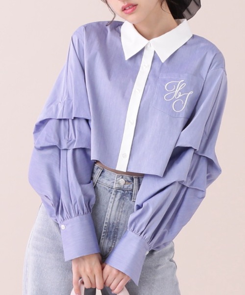 【セール】◇ボリューム袖ロゴ刺繍シャツ（シャツ/ブラウス）｜JILL by JILL STUART（ジルバイジルスチュアート）