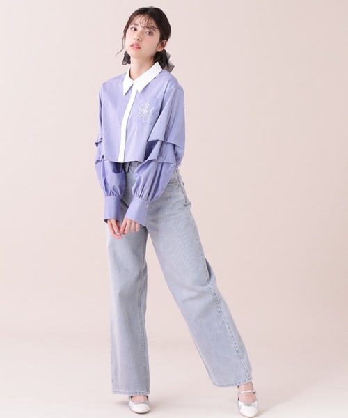 【セール】◇ボリューム袖ロゴ刺繍シャツ（シャツ/ブラウス）｜JILL by JILL STUART（ジルバイジルスチュアート）