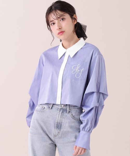 【セール】◇ボリューム袖ロゴ刺繍シャツ（シャツ/ブラウス）｜JILL by JILL STUART（ジルバイジルスチュアート）