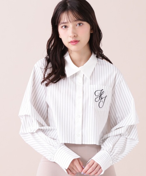 【セール】◇ボリューム袖ロゴ刺繍シャツ（シャツ/ブラウス）｜JILL by JILL STUART（ジルバイジルスチュアート）