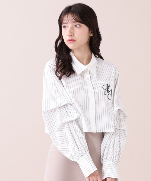 【セール】◇ボリューム袖ロゴ刺繍シャツ（シャツ/ブラウス）｜JILL by JILL STUART（ジルバイジルスチュアート）