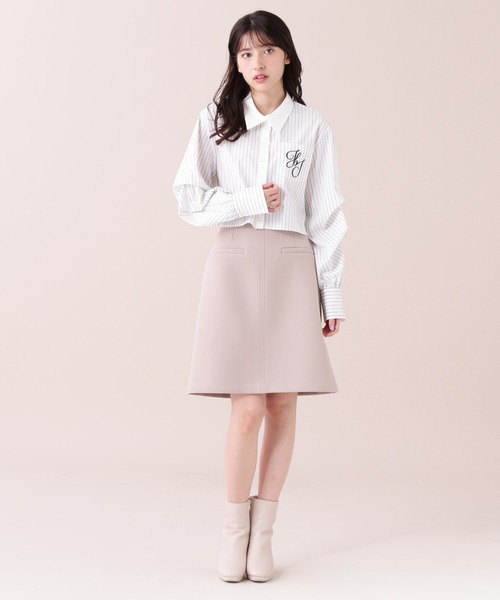 【セール】◇ボリューム袖ロゴ刺繍シャツ（シャツ/ブラウス）｜JILL by JILL STUART（ジルバイジルスチュアート）