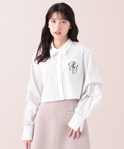 【セール】◇ボリューム袖ロゴ刺繍シャツ（シャツ/ブラウス）｜JILL by JILL STUART（ジルバイジルスチュアート）