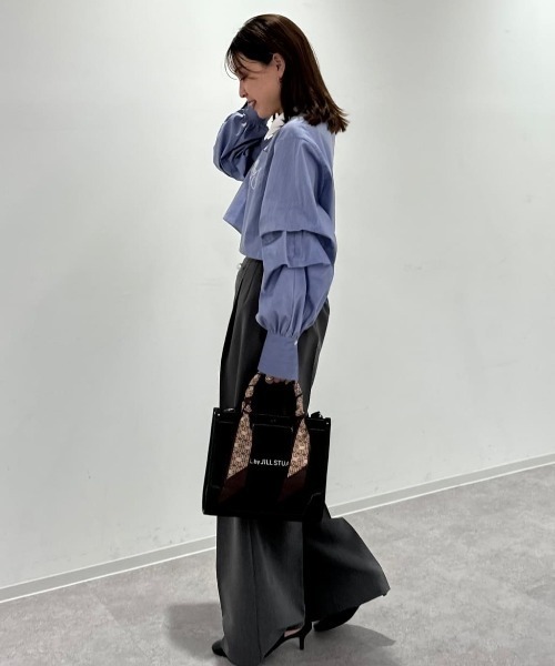 【セール】◇ボリューム袖ロゴ刺繍シャツ（シャツ/ブラウス）｜JILL by JILL STUART（ジルバイジルスチュアート）