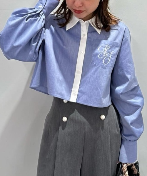 【セール】◇ボリューム袖ロゴ刺繍シャツ（シャツ/ブラウス）｜JILL by JILL STUART（ジルバイジルスチュアート）